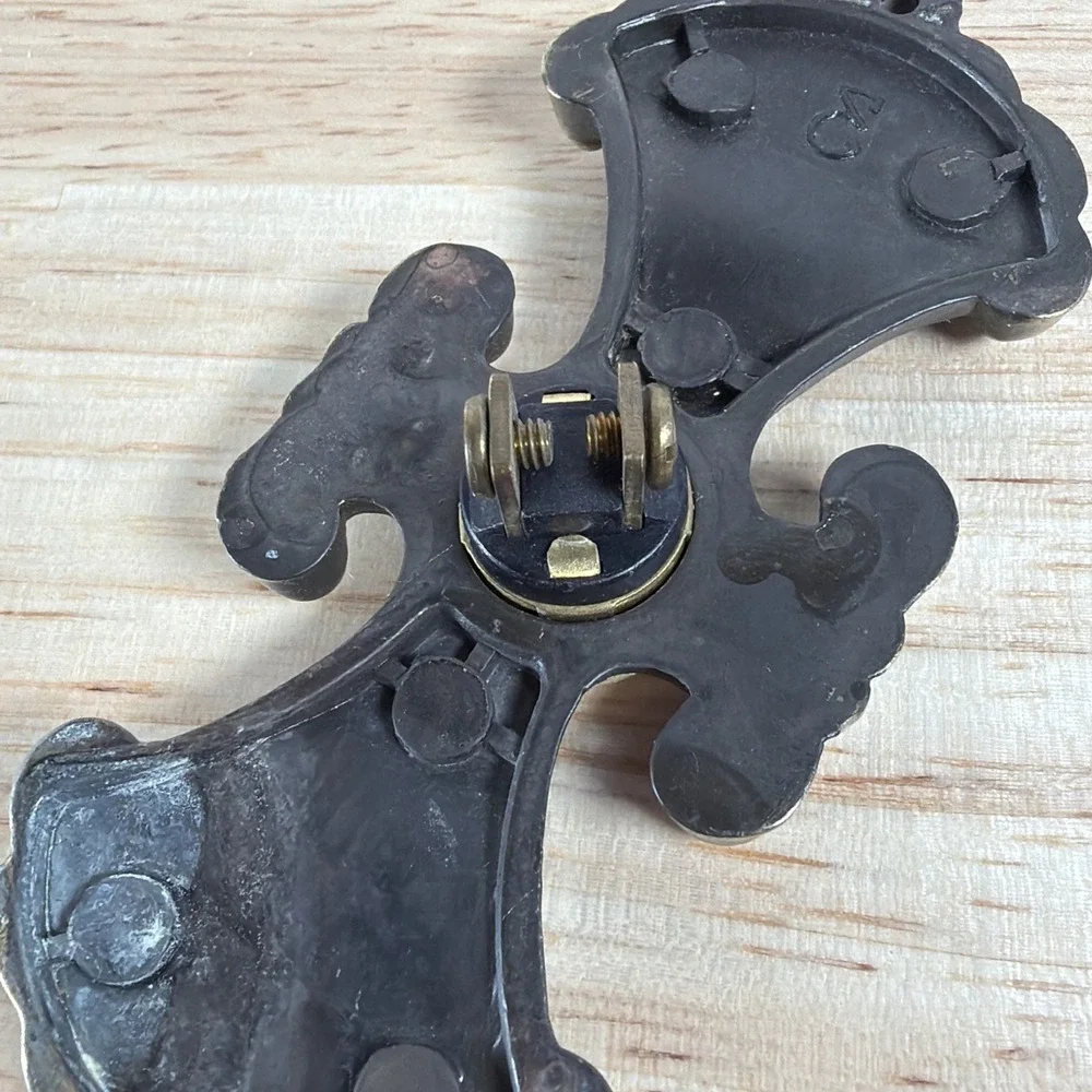 Vintage Lighted Doorbell Push Button Decorative Trine Gothic Roman Cross USA